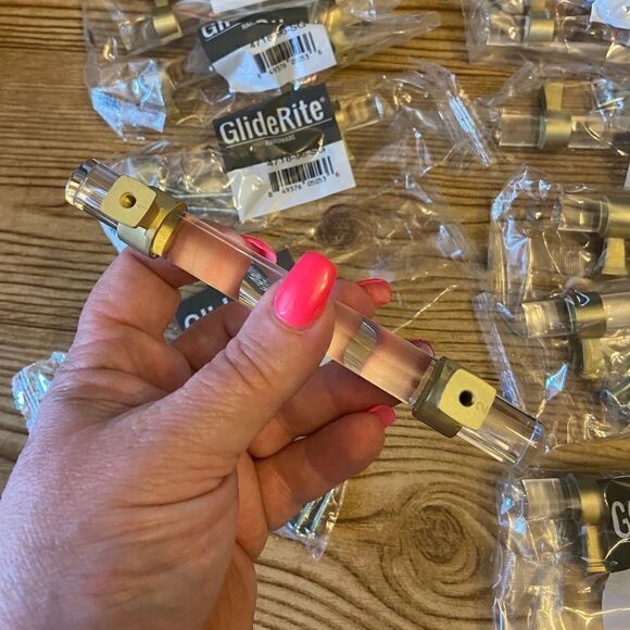 NWT 10 pack GlideRite Hardware Cabinet Drawer Handles Clear Modern Look NEW - Picture 7 of 17